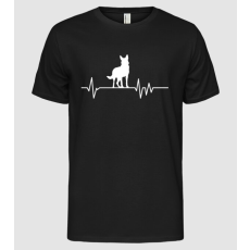 Pólómánia Heartbeat sziluett Német Juhász - Férfi Alap póló