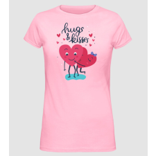 Pólómánia Hugs and Kisses cuki póló Valentin napra - Női Alap póló női póló
