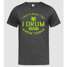 Pólómánia I drum I drink and I know things - Férfi Heather Póló