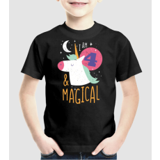 Pólómánia I'm 4 and Magical Unikornis - Uniszex Gyerek Póló