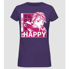 Pólómánia I'm happy antiszociális Anime Lány - Női Alap póló
