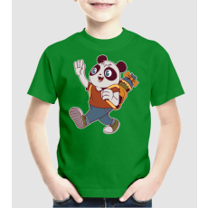 Pólómánia Iskolás Panda - Uniszex Gyerek Póló