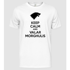 Pólómánia KEEP CALM AND VALAR MORGHULIS - Trónok harca minta - Férfi Alap póló