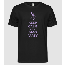 Pólómánia Keep calm stag party on - Férfi Alap póló