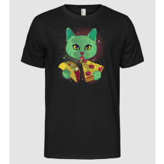 Pólómánia Kozmikus Cica Pizza és Taco - Férfi Alap póló