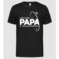 Pólómánia Legjobb a galaxisban papa fehérre - Férfi Alap póló