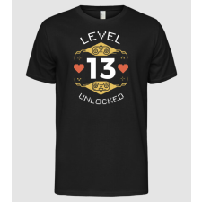 Pólómánia Level 13 Unlocked Gamer póló - Férfi Alap póló férfi póló