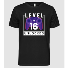 Pólómánia Level 16 Unlocked Gamer Születésnap - Férfi Alap póló