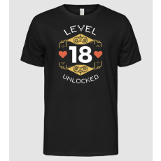 Pólómánia Level 18 Unlocked Gamer póló - Férfi Alap póló