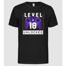 Pólómánia Level 18 Unlocked Gamer Születésnap - Férfi Alap póló férfi póló