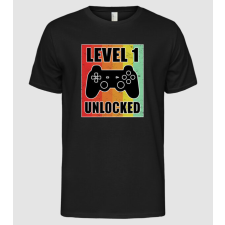 Pólómánia level 1 unlocked retro gamer - Férfi Alap póló férfi póló