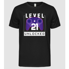 Pólómánia Level 21 Unlocked Gamer Születésnap - Férfi Alap póló férfi póló