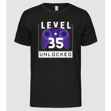 Pólómánia Level 35 Unlocked Gamer Születésnap - Férfi Alap póló férfi póló