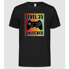 Pólómánia level 35 unlocked retro gamer - Férfi Alap póló férfi póló