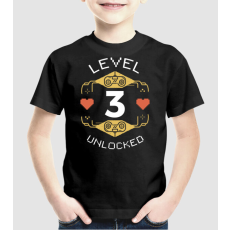 Pólómánia Level 3 Unlocked Gamer póló - Uniszex Gyerek Póló