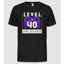 Pólómánia Level 40 Unlocked Gamer Születésnap - Férfi Alap póló férfi póló