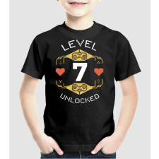 Pólómánia Level 7 Unlocked Gamer póló - Uniszex Gyerek Póló gyerek póló