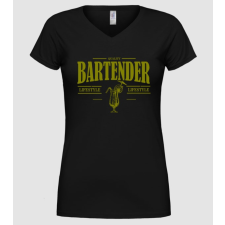 Pólómánia Lifestyle Bartender - Női V nyakú Póló női póló