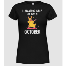 Pólómánia Llamazing girls are born in october - Női Kerek nyakú Póló női póló