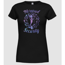 Pólómánia Mermaid Security girls aquarell - Női Kerek nyakú Póló