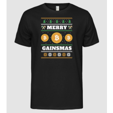 Pólómánia Merry Gainmas Bitcoin Csúnya Pulcsis póló - Férfi Alap póló férfi póló