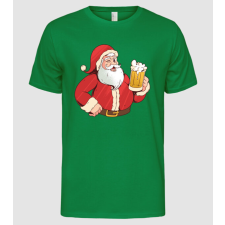 Pólómánia Mikulás sörrel vicces póló - Férfi Alap póló férfi póló