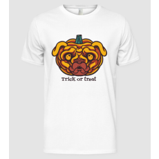 Pólómánia Mopsz Tök Fej Pumpkin Halloween - Férfi Alap póló