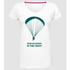 Pólómánia Paragliding - Női Prémium V nyakú Póló