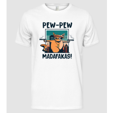 Pólómánia Pew Pew Madafakas Cica dark - Férfi Alap póló férfi póló