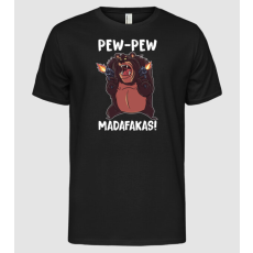 Pólómánia Pew Pew Madafakas Medve - Férfi Alap póló