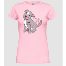 Pólómánia Pitbull - I Love Mom - Női Kerek nyakú Póló