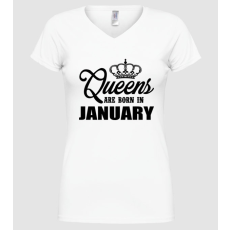 Pólómánia Queens january - Női V nyakú Póló