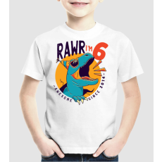 Pólómánia Rawr i'm 6 - awesome since 2014 - Uniszex Gyerek Póló