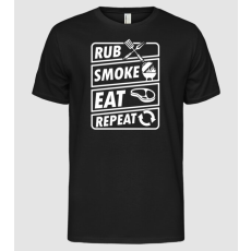 Pólómánia Rub Smoke Eat Repeat - Férfi Alap póló