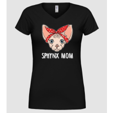 Pólómánia sphynx mom - Női V-nyakú Póló női póló