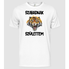 Pólómánia Szabadnak Születtem Tigris Fej - Férfi Alap póló férfi póló