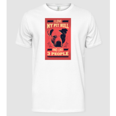 Pólómánia Szeretem a Pitbullom és még 3 embert - Férfi Alap póló