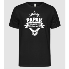 Pólómánia Szimpla csillagos szülinapos papa OKTÓBER - Férfi Alap póló