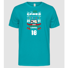 Pólómánia Szülinapos gamer 2001 18 éves - Férfi Alap póló