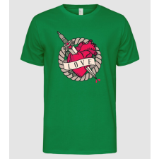 Pólómánia Valentin napra Love tetoválós póló - Férfi Alap póló férfi póló