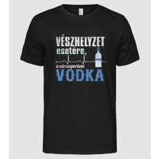 Pólómánia Vészhelyzet esetére a vércsoportom vodka - Férfi Alap póló