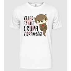 Pólómánia Vidrák fiú vidra fekete szöveg - Férfi Alap póló
