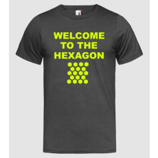 Pólómánia Welcome to the hexagon - Férfi Heather Póló