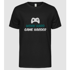 Pólómánia Work hard, game harder - Férfi Alap póló férfi póló