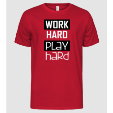Pólómánia work hard_play hard_2c - Férfi Alap póló