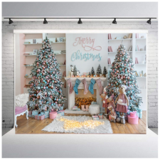 Polyester fotó háttér. Karácsonyi stúdió háttér 210cm x 250cm plsd-634 háttérkarton