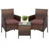  Polyrattan Kerti Bútor Szett - 2 Fotel + Asztal