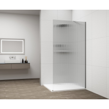 Polysan ESCA CHROME Walk-in zuhanyfal, falra szerelhető, flutes üveg, 900mm kád, zuhanykabin