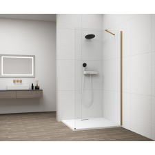 Polysan ESCA GOLD MATT Walk-in zuhanyfal, falra szerelhető, transzparent üveg, 1200mm kád, zuhanykabin
