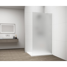 Polysan ESCA WHITE MATT Walk-in zuhanyfal, falra szerelhető, matt üveg, 1200mm kád, zuhanykabin